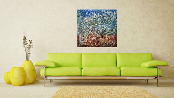 Our favorite song (n.294) - 95 x 90 x 2,50 cm - ready to hang - acrylic painting on stretched canvas