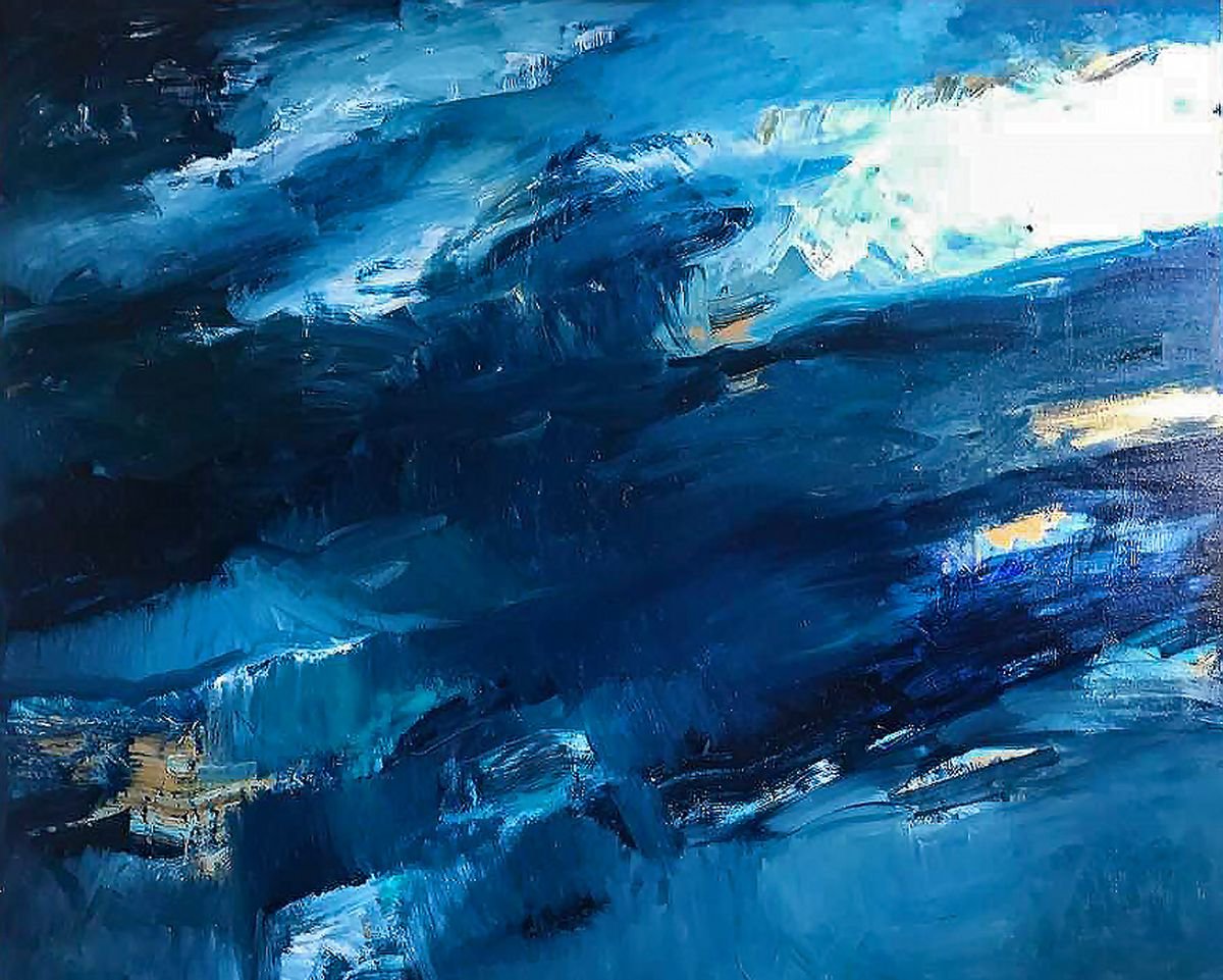 Dark blue abstract by Lilia Orlova-Holmes