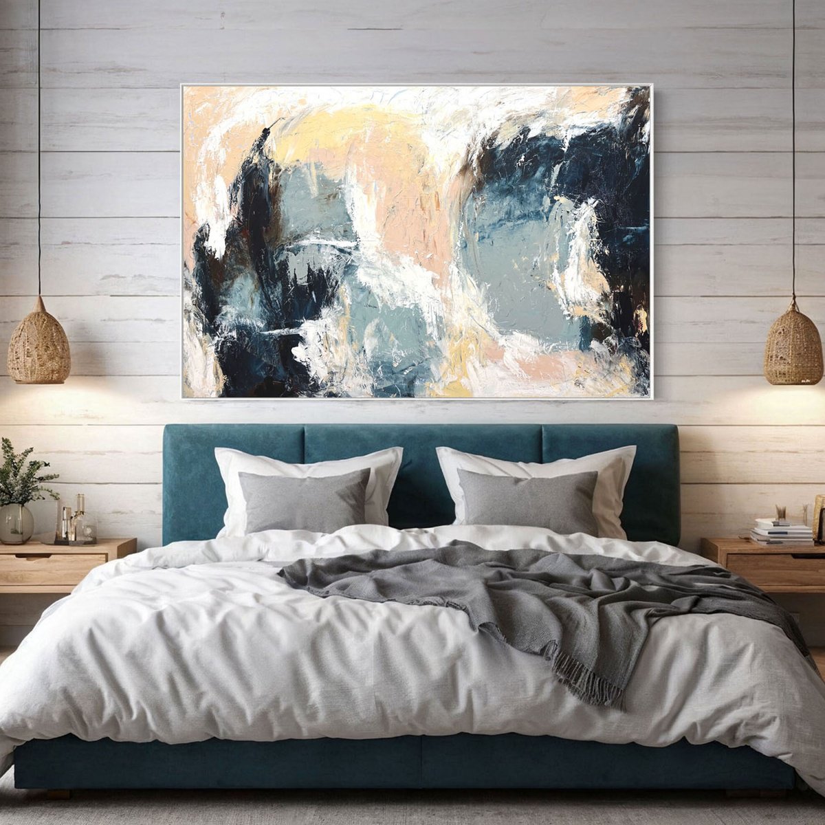 Organic Abstract Acrylic Painting By Melanie Crawford, 60 X 40", Elysia, Original Artwork