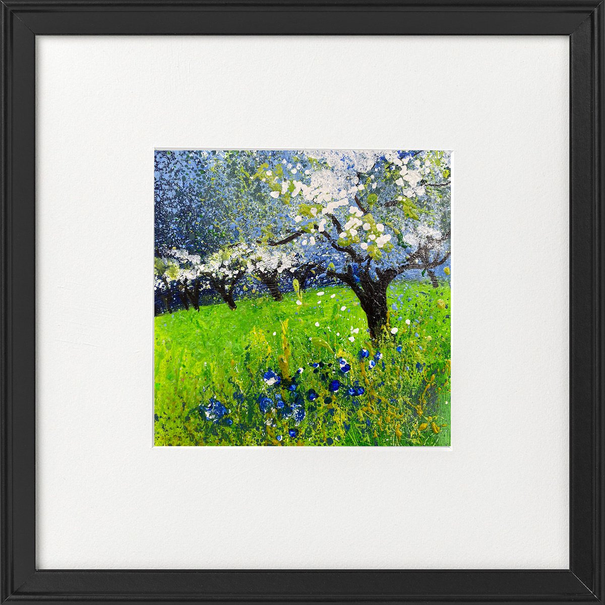 Orchard Series - blossom, blue flowers framed by Teresa Tanner