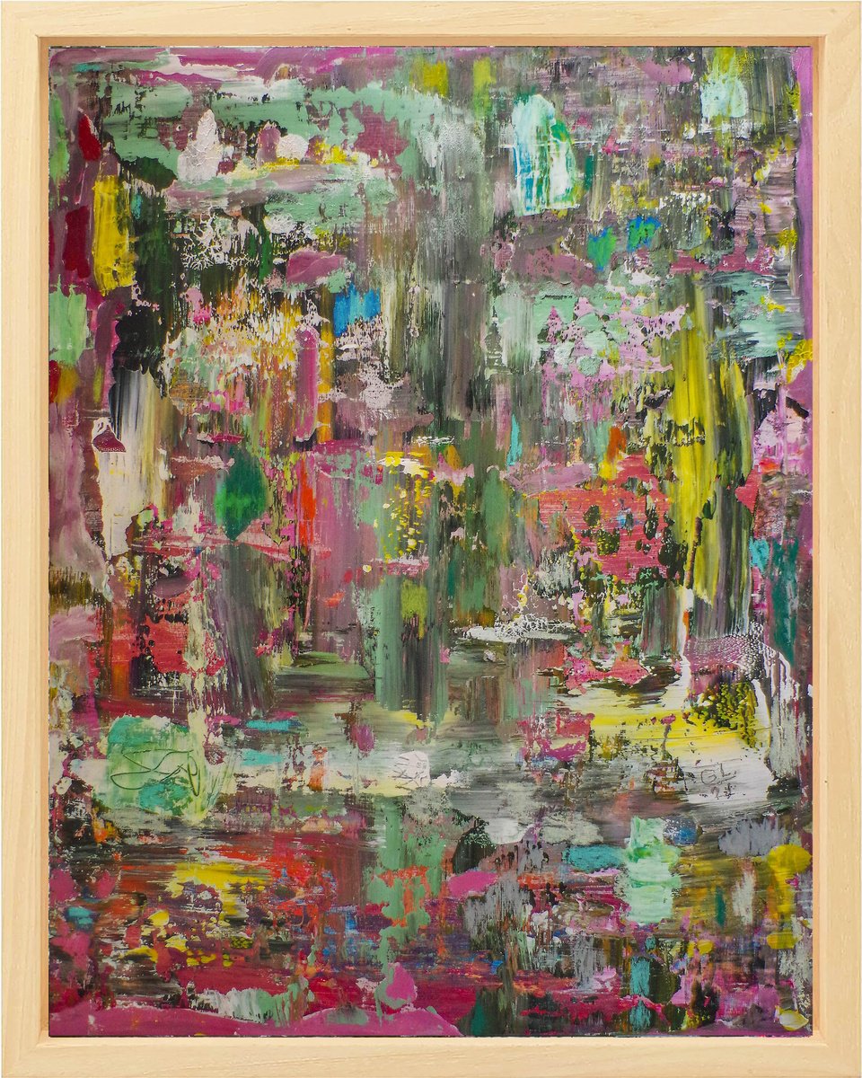 Organic Abstract Acrylic Painting By Geert Lemmers Fpa, 33 X 41, Intellectual Freedom Ii, Original Artwork