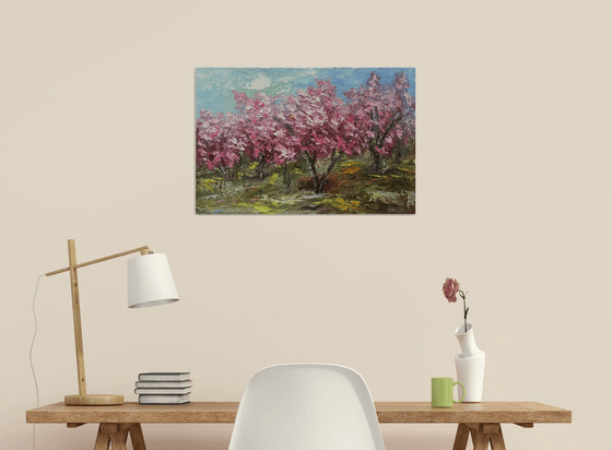 Apricot garden (40x60cm, oil painting, impressionistic)