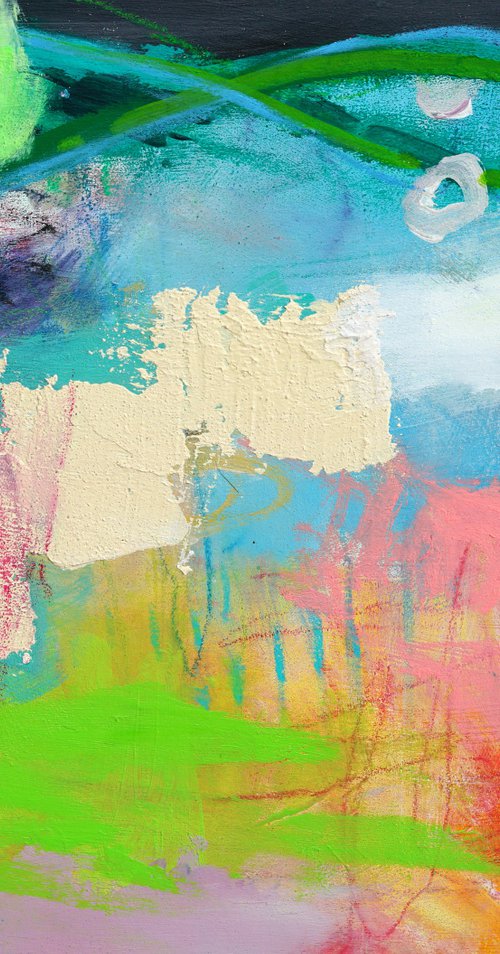 A Teaching Moment 8x10" Colorful Intuitive Abstract Painting by Kerri McCabe