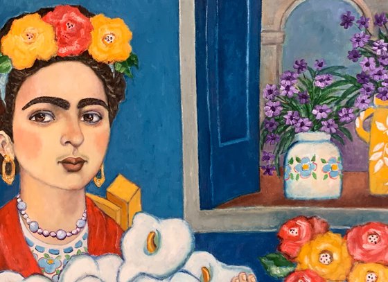 Frida With Flowers