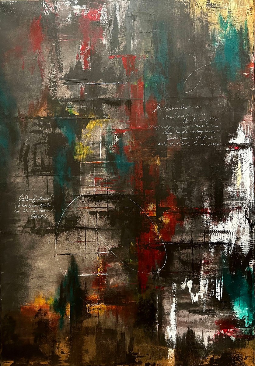 Abstract Acrylic Painting By Sapna Sharon, 28 X 39", The Hidden Truth, Original Artwork