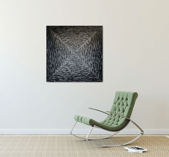 Large Square Black and White Gradient