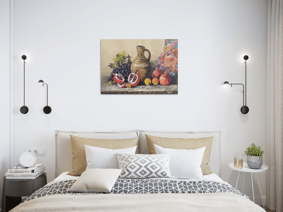 Clay Jug and Autumn Fruits