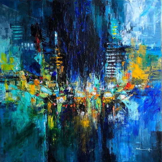 Lights of Freedom - Cityscape Painting