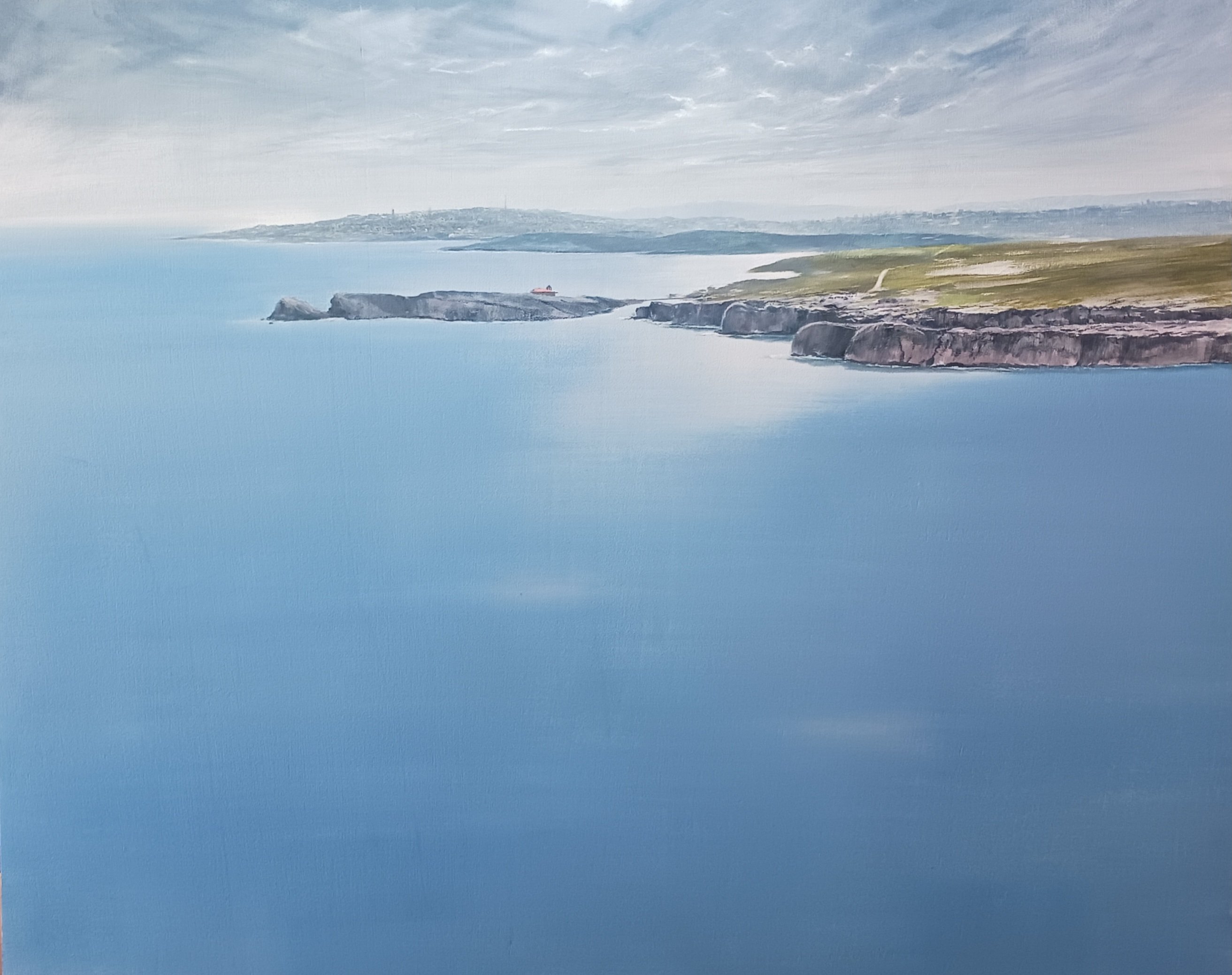 Expressive Landscape Oil Painting By Rafael Carrascal, 39 X 31", Costa Quebrada, Original Artwork