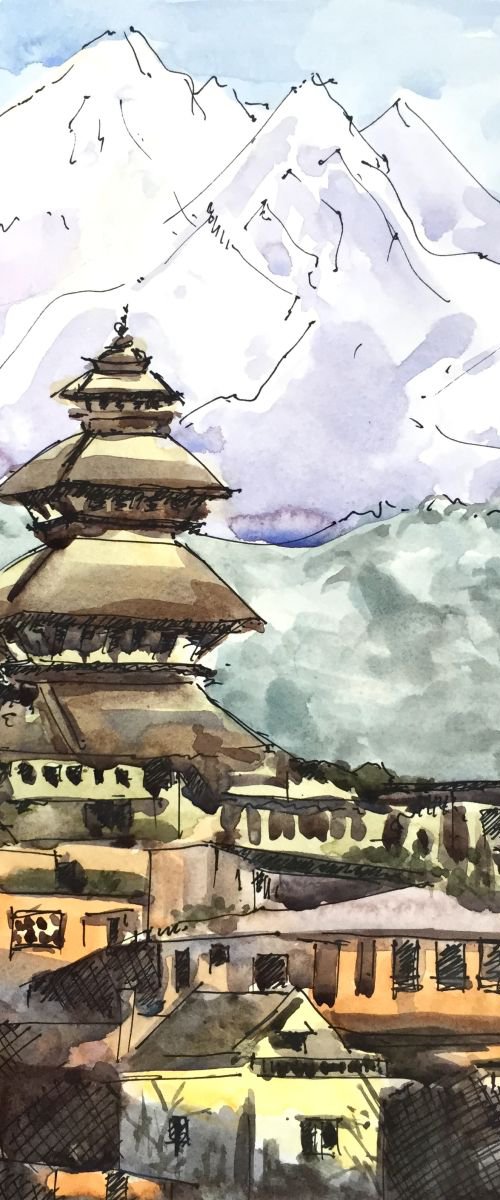 Nepalese temple, Bhaktapur - Nepal by Joseph Peter D'silva