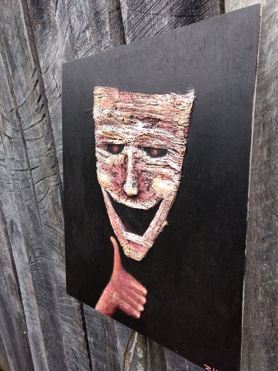In the smile. Original mask painting