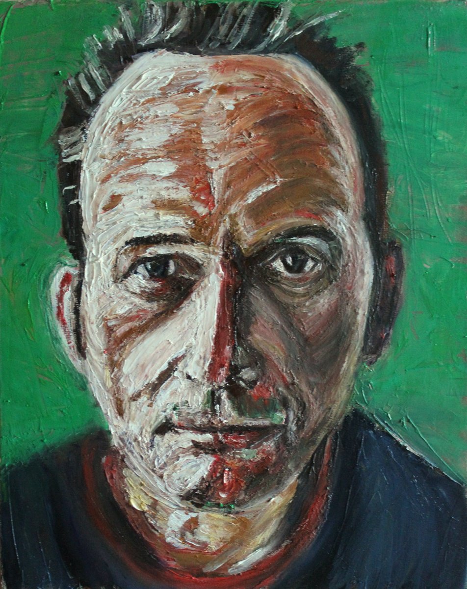 Expressive Portrait Oil Painting By James Henry Johnston, 16 X 20, West Donegal, Original Artwork