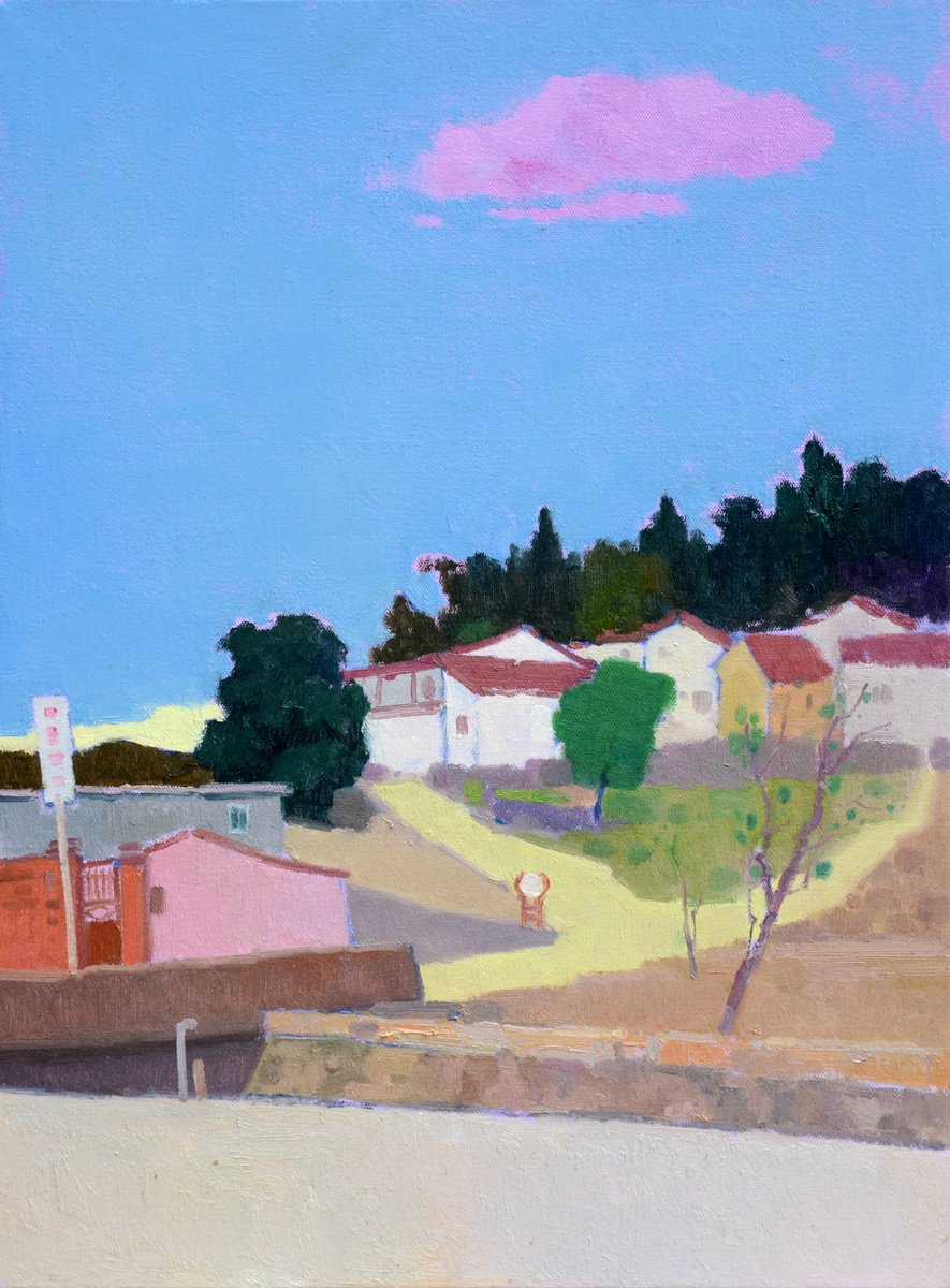 Impressionistic Landscape Oil Painting By Jianzhe Chon, 24 X 31, Landscape Oil Painting:chinese Village 103, Original Artwork