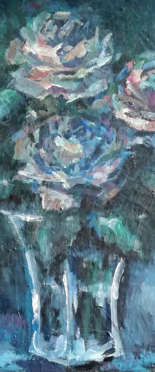 Three Abstract Roses by Anastasia Zabrodina