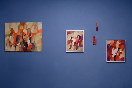 MOMENT1/ Red abstract oil painting