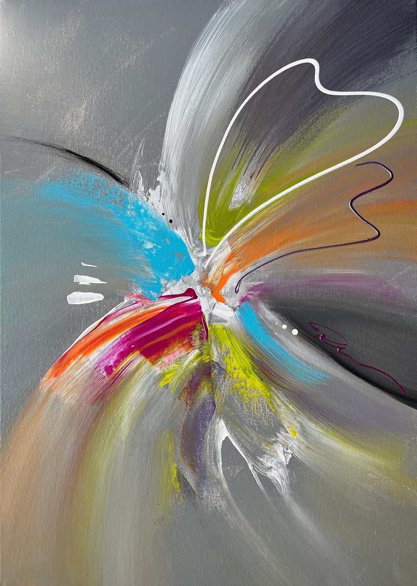 Organic Botanical Acrylic Painting By Indie Ru, 20 X 28, The Power Of Creativity, Original Artwork