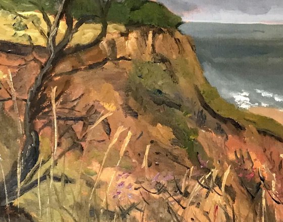 Coastal erosion on the norfolk coast, Oil Painting