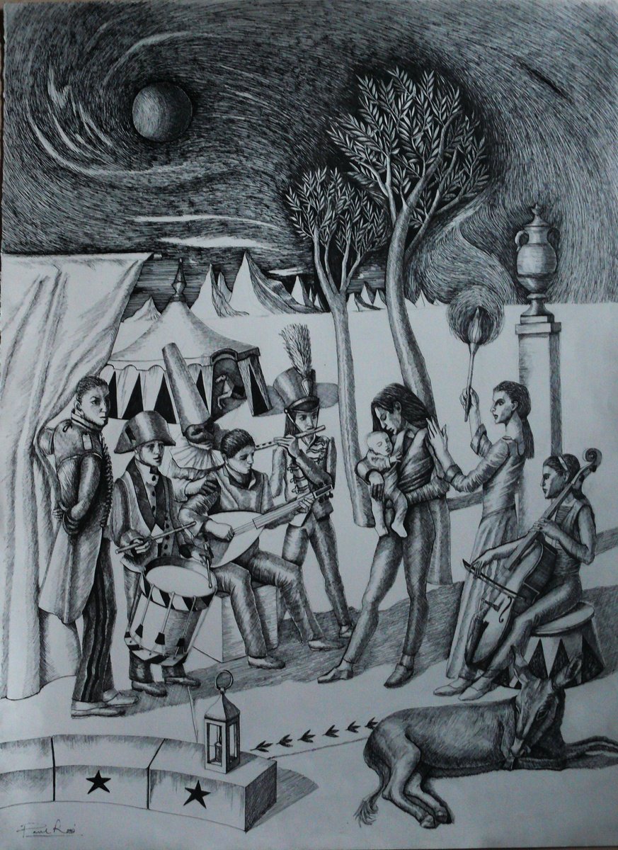 Ink Drawing , Concert By Paul Rossi, 22 X 30, Artwork For Sale On Artfinder