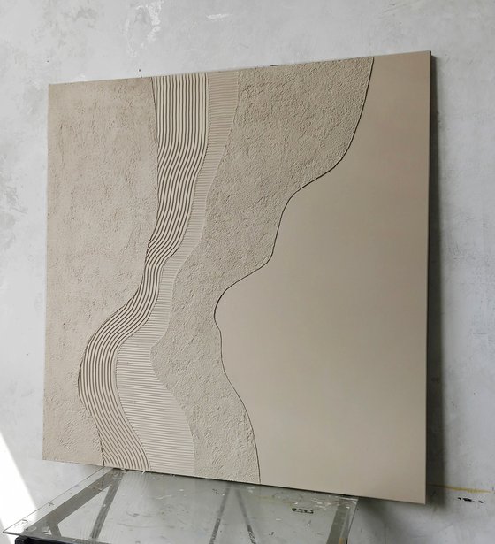 "Nulla" Gray high textured abstract art