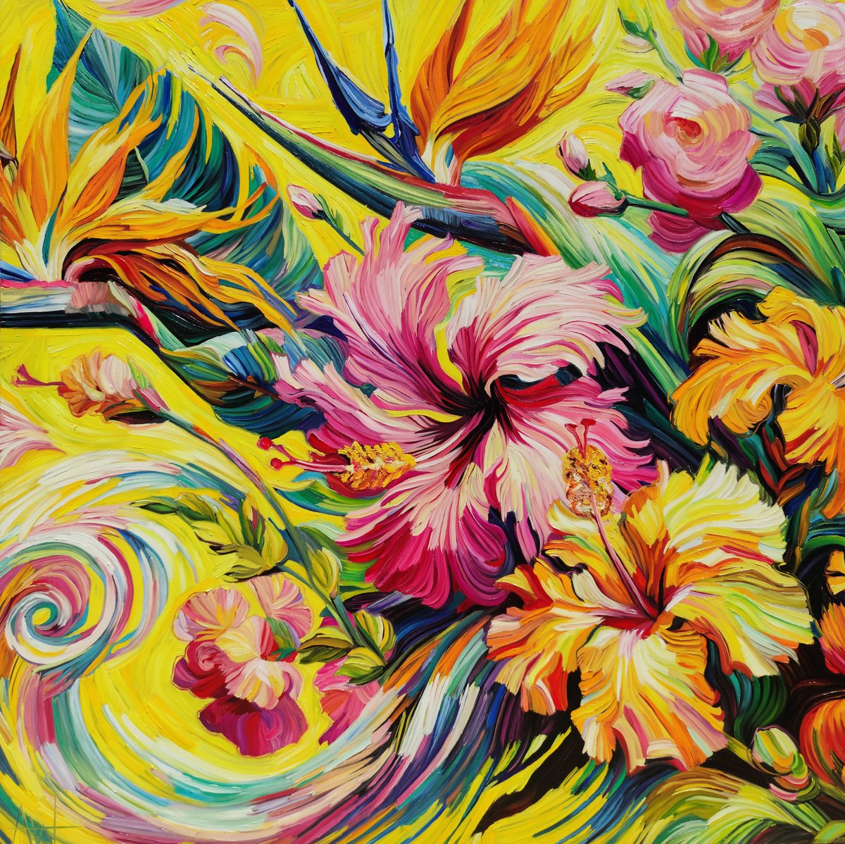 Sunshine Exotica By Angie Wright, 47 X 47, Artwork For Sale On Artfinder