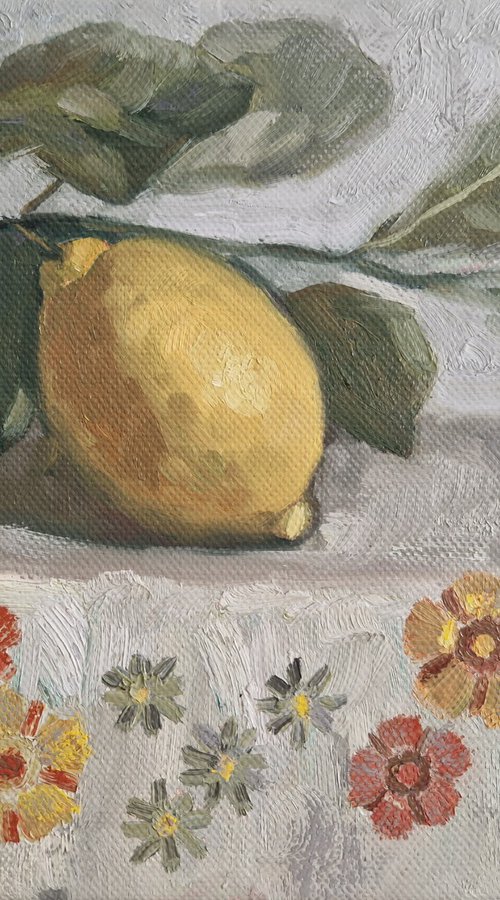 Still-life with fruit "Lemon" by Olena Kolotova