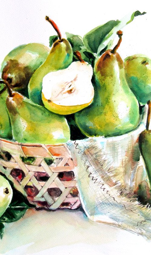 Sill life with green pears by Kovács Anna Brigitta