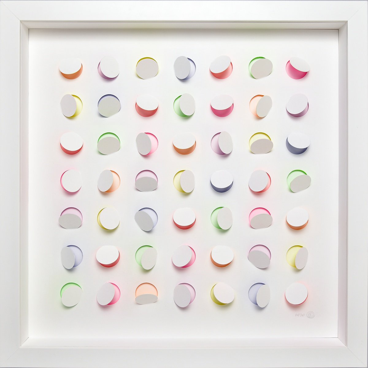 Geometric Abstract Sculpture By Olga Skorokhod, 21 X 21", Hidden Colors, Original Artwork