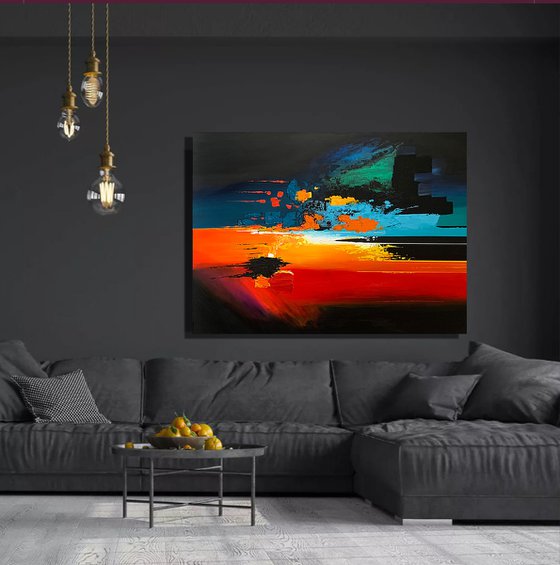 Vibrant Red black modern