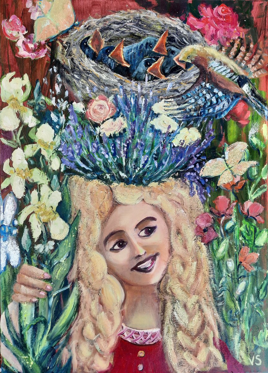 Surrealistic Oil Painting , Lady Summer By Vera Stein, 20 X 28, Artwork For Sale On Artfinder