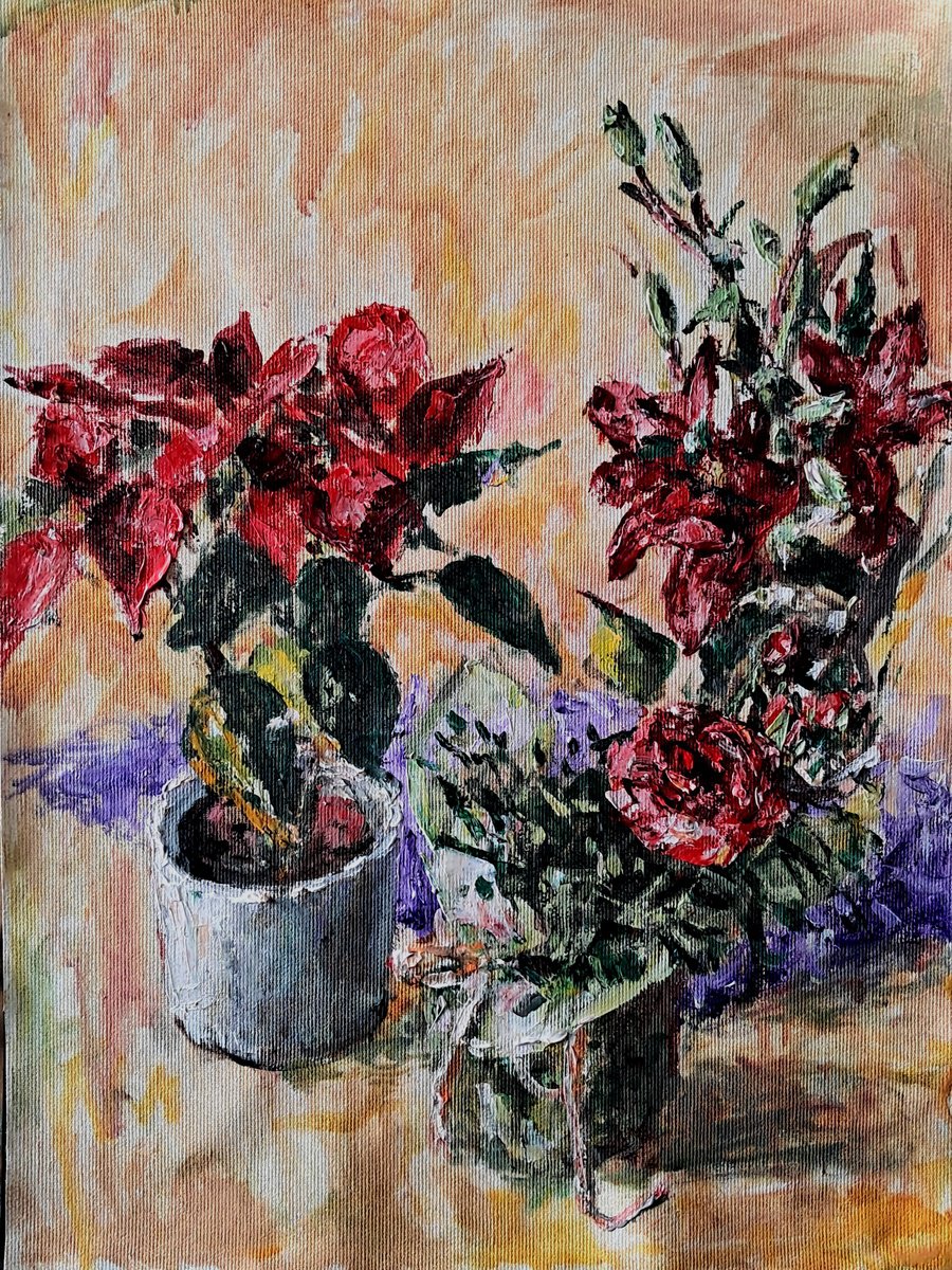  Three Reds By Dimitris Voyiazoglou, 17 X 20, Artwork For Sale On Artfinder
