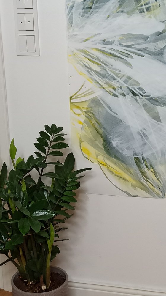 Green Floral Abstract Painting