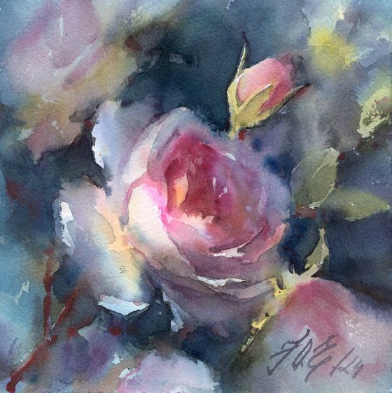 Watercolor rose, Soul of a Rose