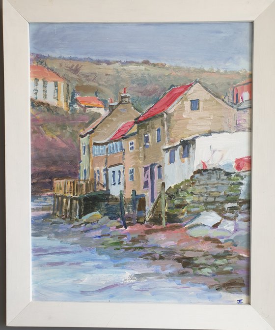 Staithes, N.Yorkshire,old houses on beck