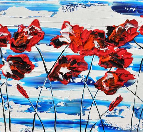 Red Poppies 1 100x40cm by Daniel Urbaník