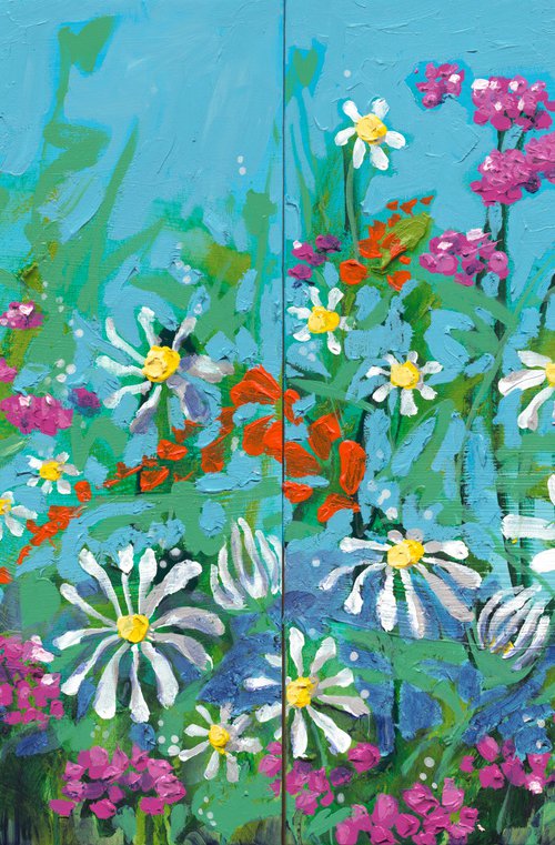 In My Wild Wild Garden (diptych) by Claire Desjardins