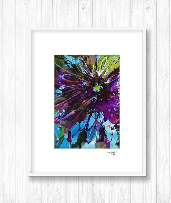 Floral Dance 25 - Abstract Floral Painting in mat by Kathy Morton Stanion