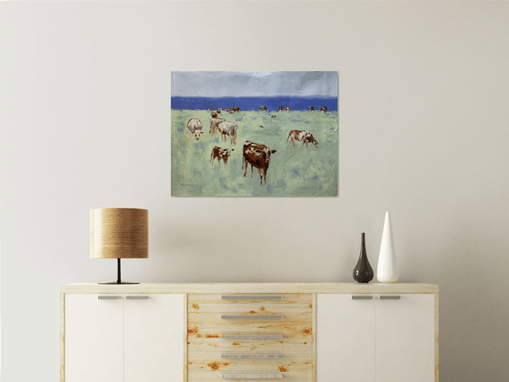 Landscape with cows.