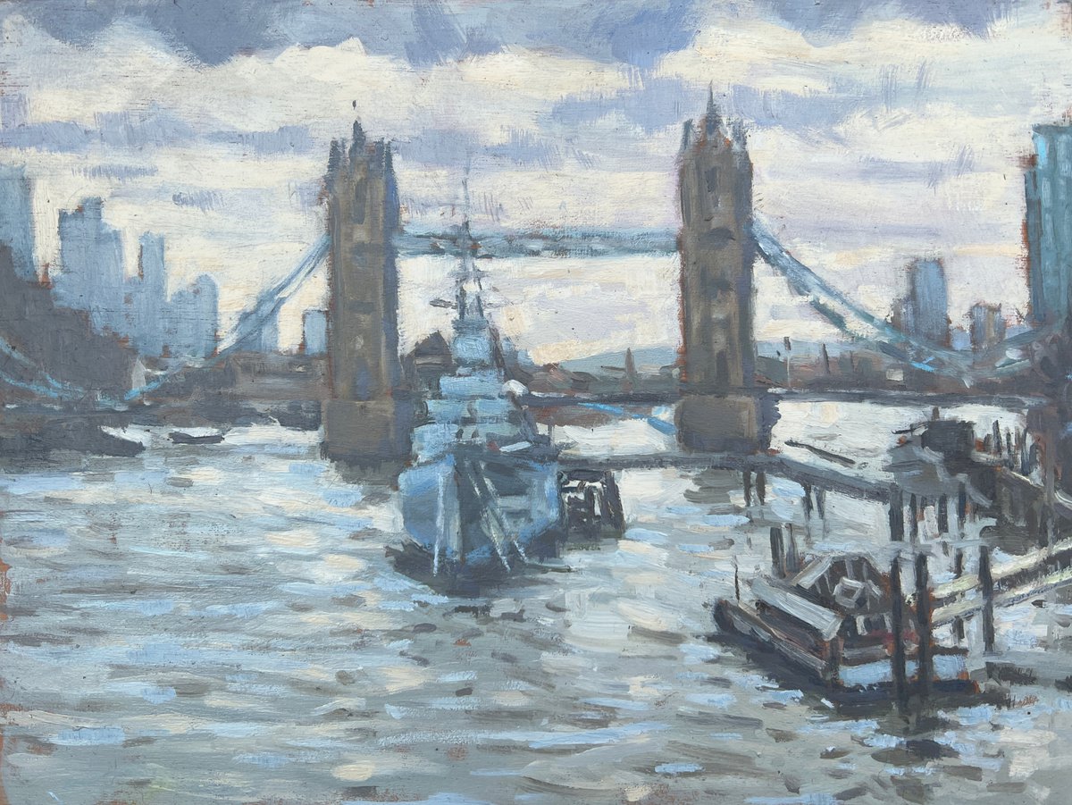 Tower Bridge murky morning by Louise Gillard