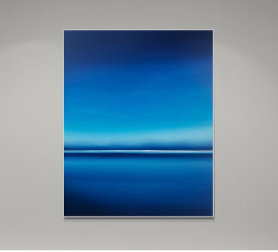 Night lake in Ukraine - Blue abstract