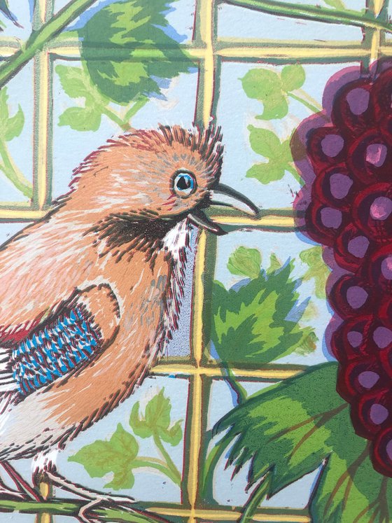 Two Jays In A Vine