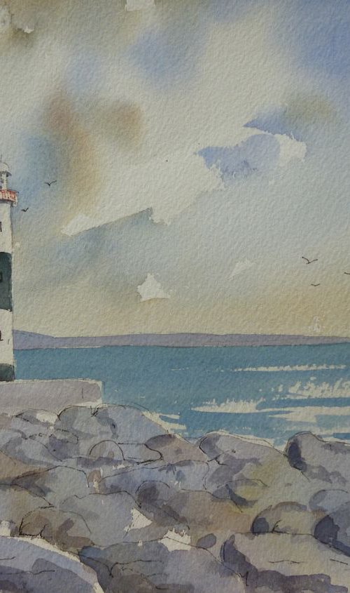 Lighthouse at Inis Oirr, Aran Islands, West of Ireland by Maire Flanagan