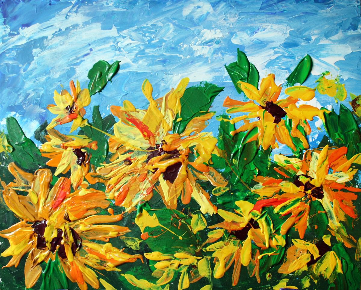 Sunflowers By Salana Art / Svetlana Samovarova, 19 X 16, Artwork For Sale On Artfinder