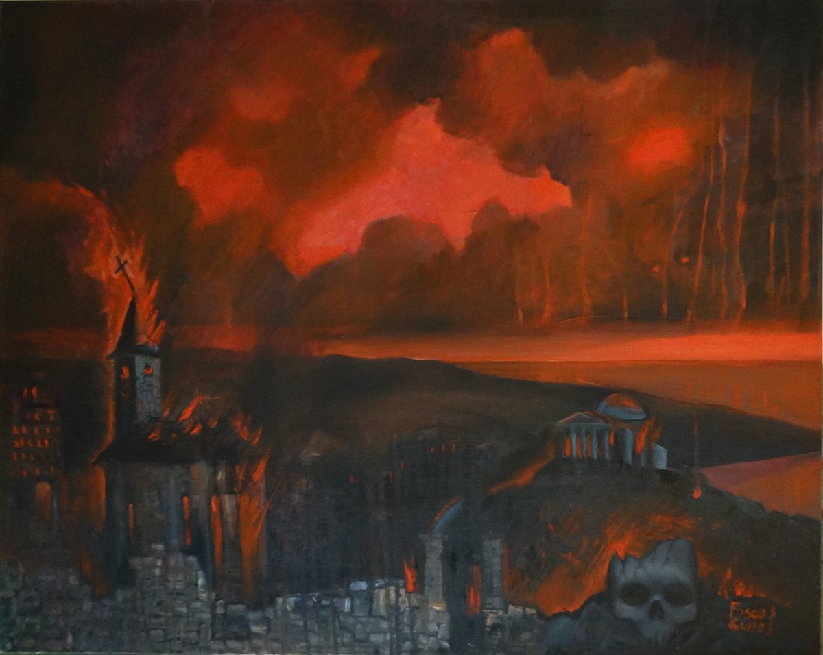 Hellish Landscape By Fosco Culto, 39 X 31, Artwork For Sale On Artfinder