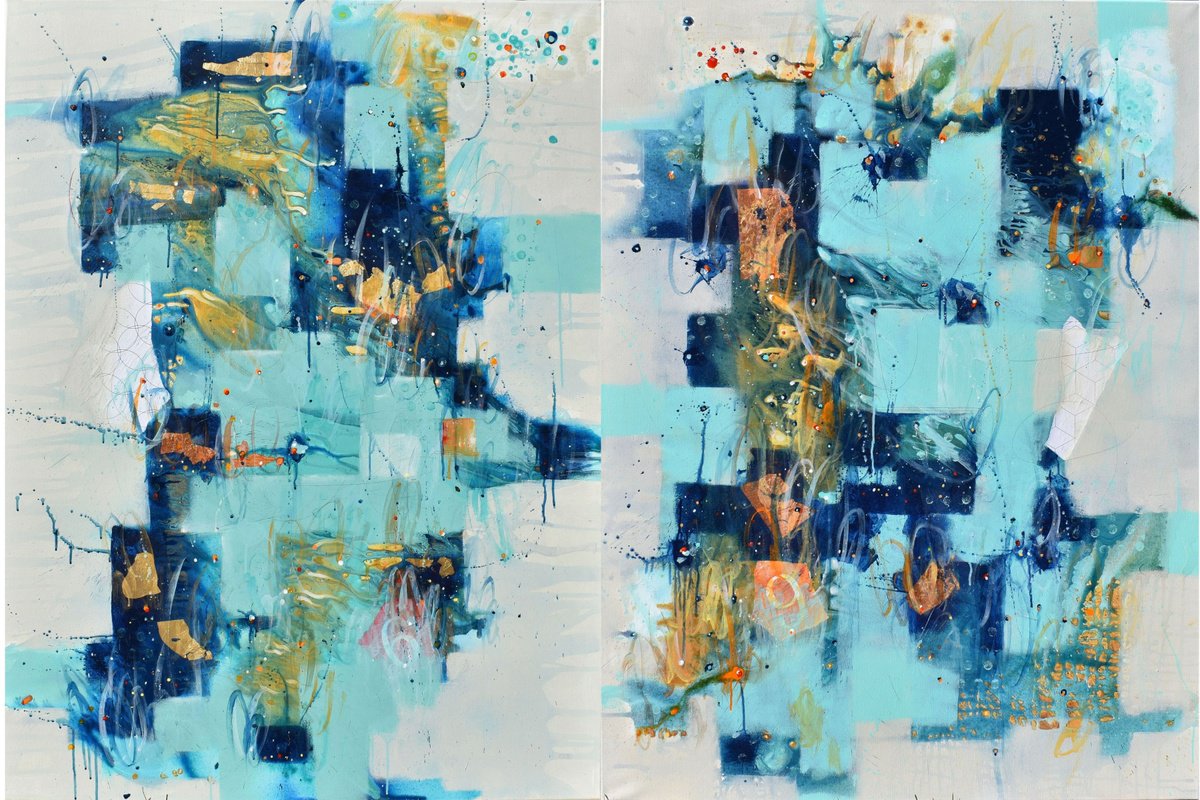 Geometric Painting , Glow And Dance Of The Long Night