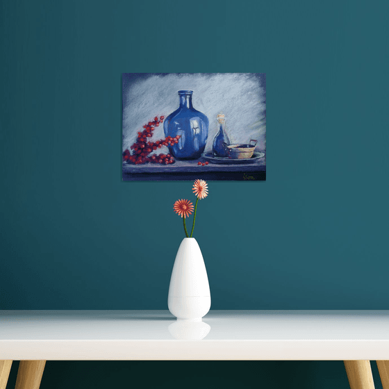 The blue glass bottle