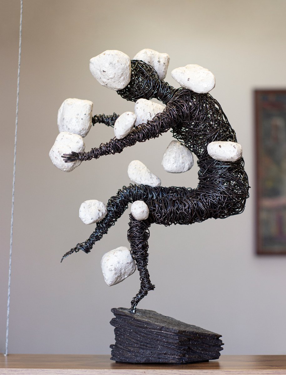 Expressive Portrait Sculpture By Karen Axikyan, 11 X 17", Resistance, Original Artwork