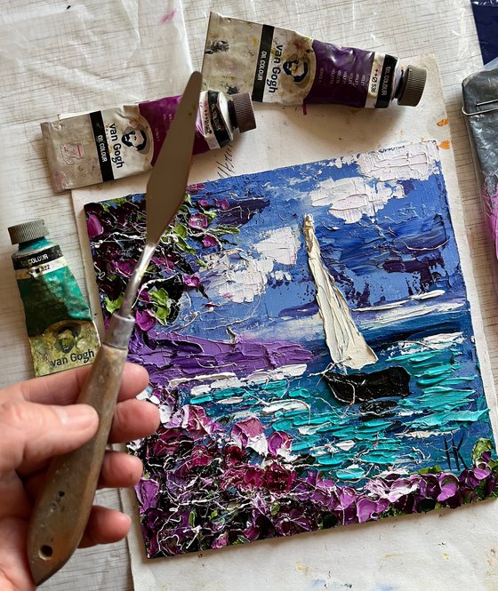 Amalfi Sailboat Painting