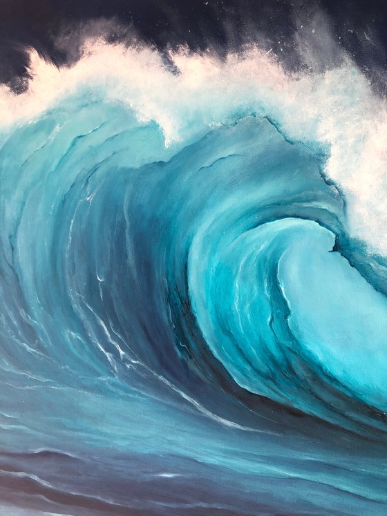 Realistic wave, 100x80 cm