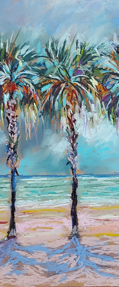 Three palm trees after the storm by Silvia Flores Vitiello