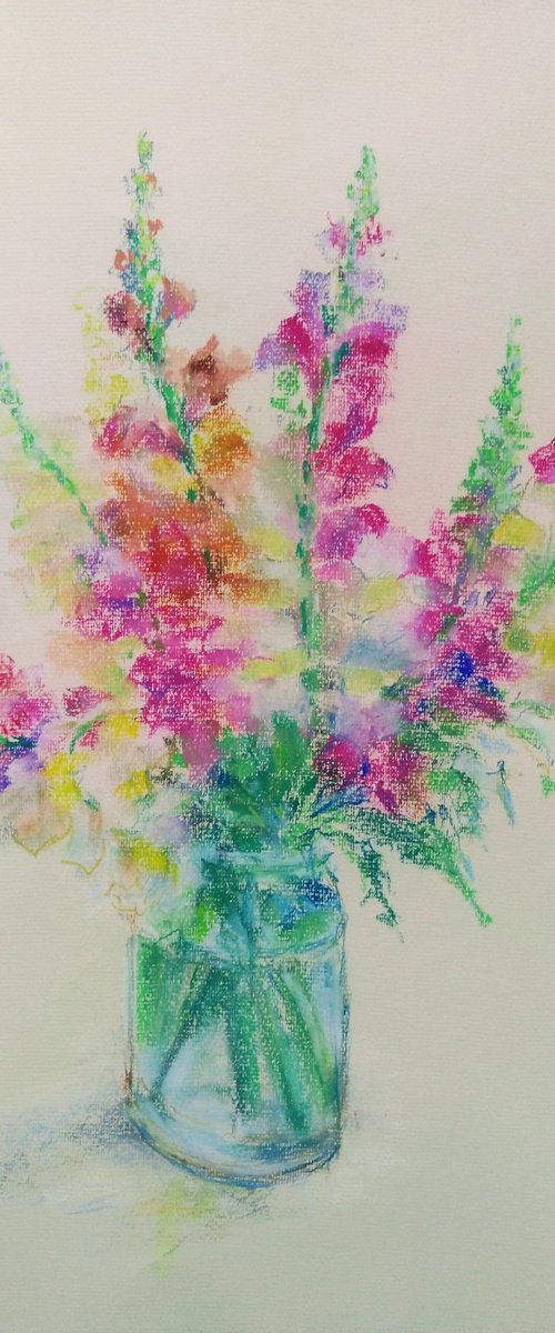 Bouquet of summer. Original pastel drawing. 2019. by Elena Klyan